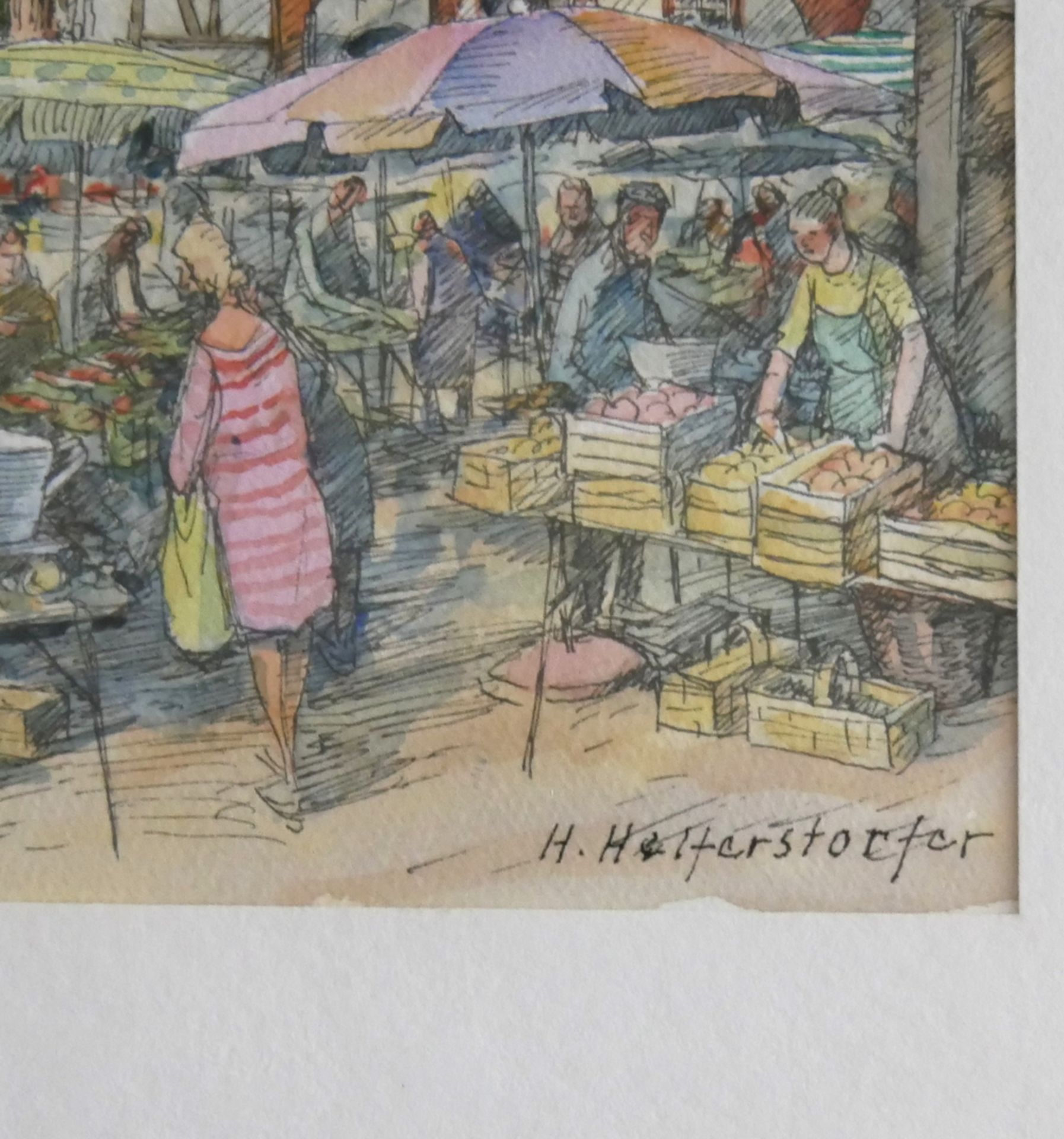 Hans HELFERSTORFER Maler und Zeichner der Schwäbischen Alb (1908-?) Tusche koloriert " - Image 2 of 2