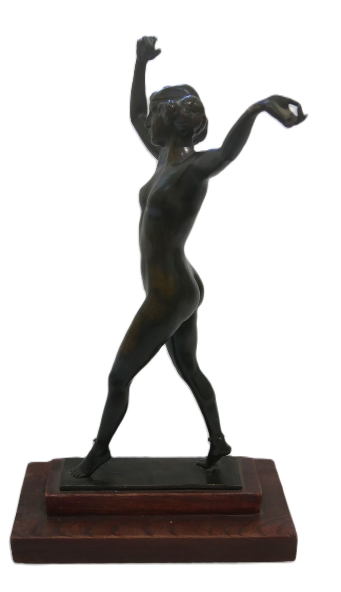 Sigismund Wernekinck ( 1872 - 1921 ), Bronze Skulptur, orientalische Tänzerin in Bronze. Signatur - Image 2 of 4