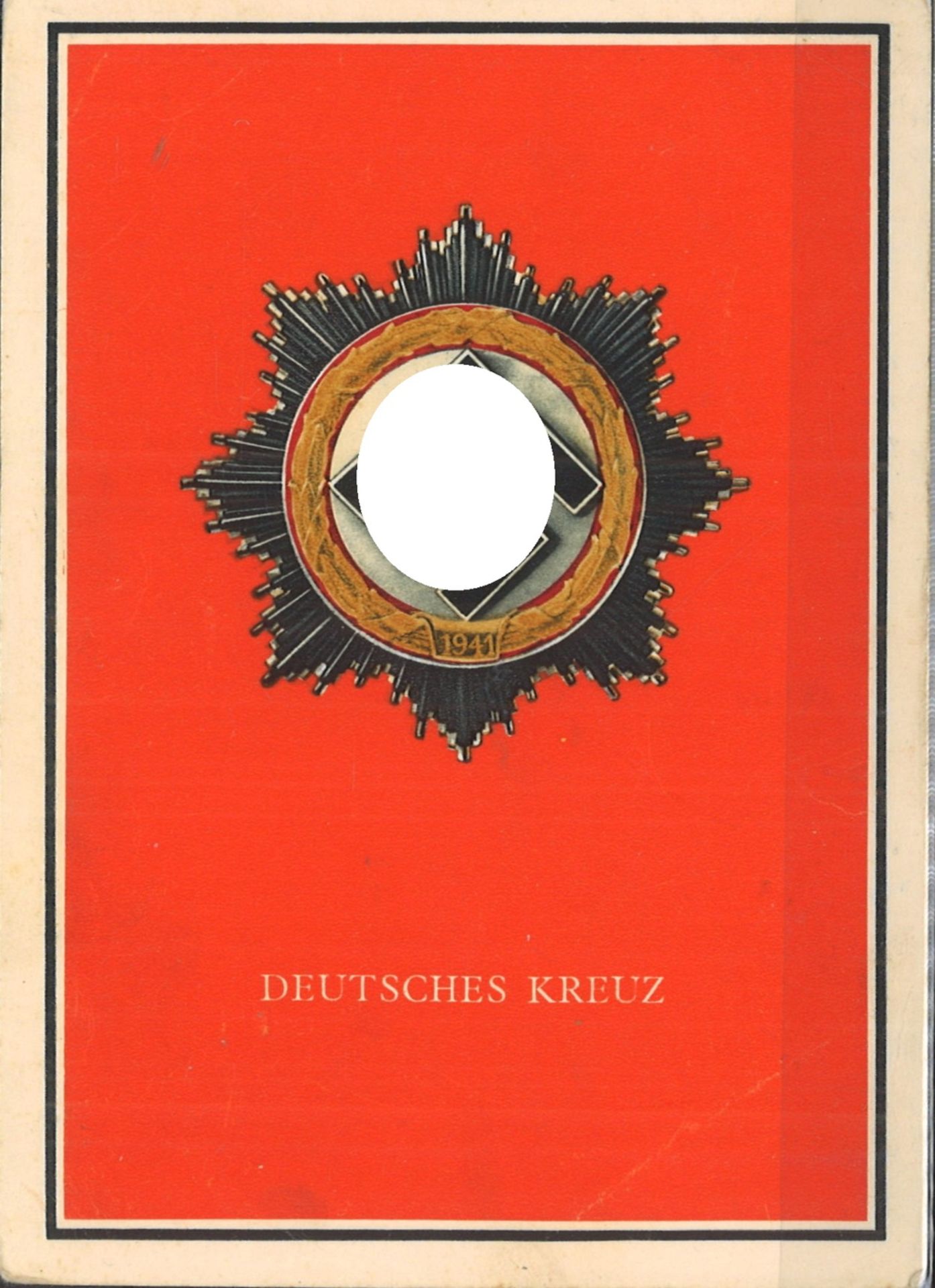 Drittes Reich, Propaganda Karte "Deutsches Kreuz"
