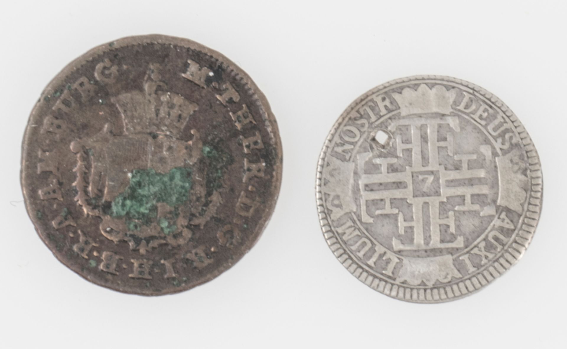 Schweiz, Kanton Freiburg 1787, 7 Kreuzer - Silbermünze. Dazu Österreich Maria Theresia 1772 1/2 - Bild 2 aus 2