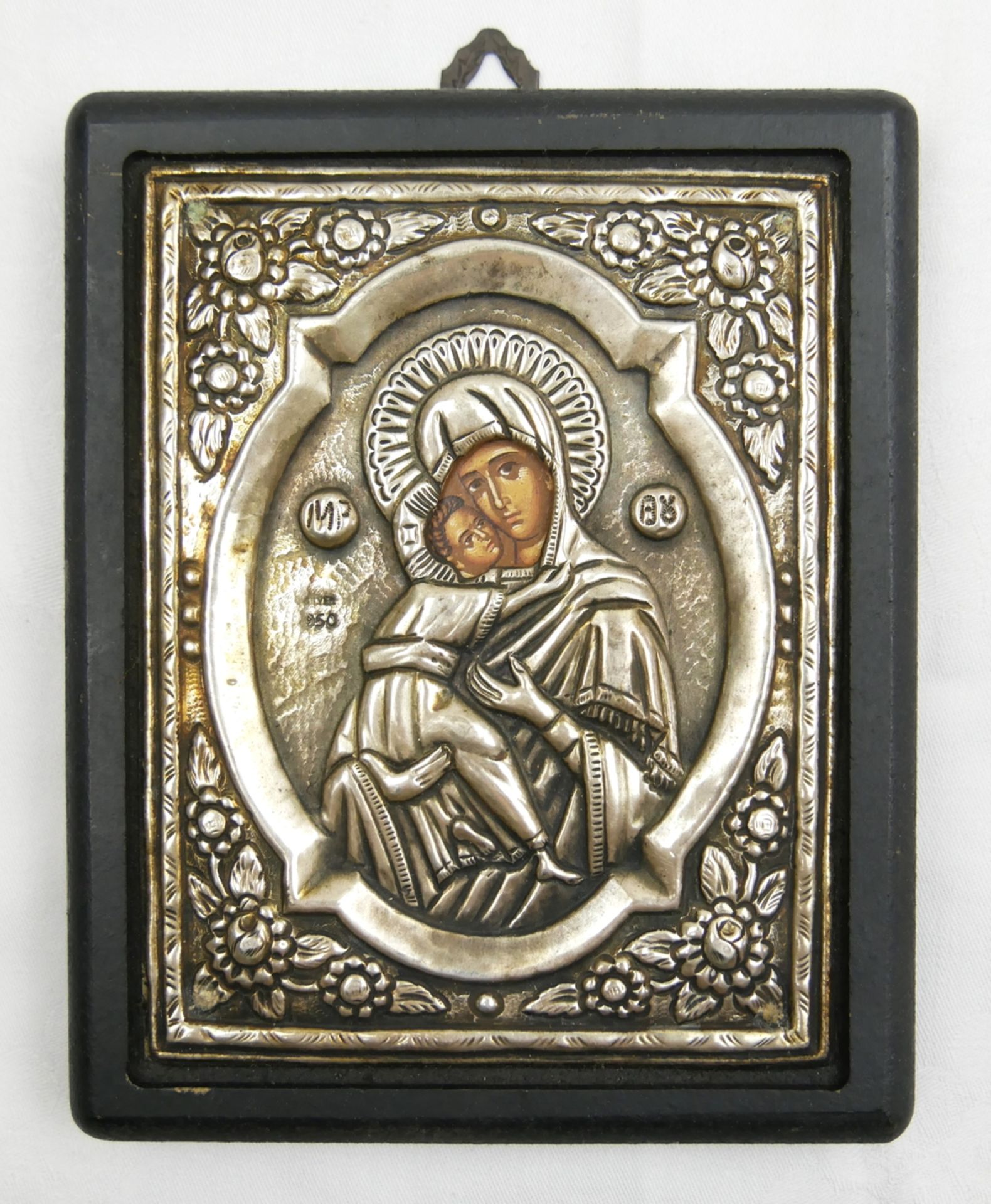 Heilige Ikone aus reinem 950/1000 Silber. Exakte Kopie aus der byzantinischen Zeit. Maße: Höhe ca.