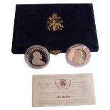 Vatikan, Johannes Paul II., 2 Sondermünzen 1996, 835er Silber, je Nennwert 10.000 Lire. Thema: Auf