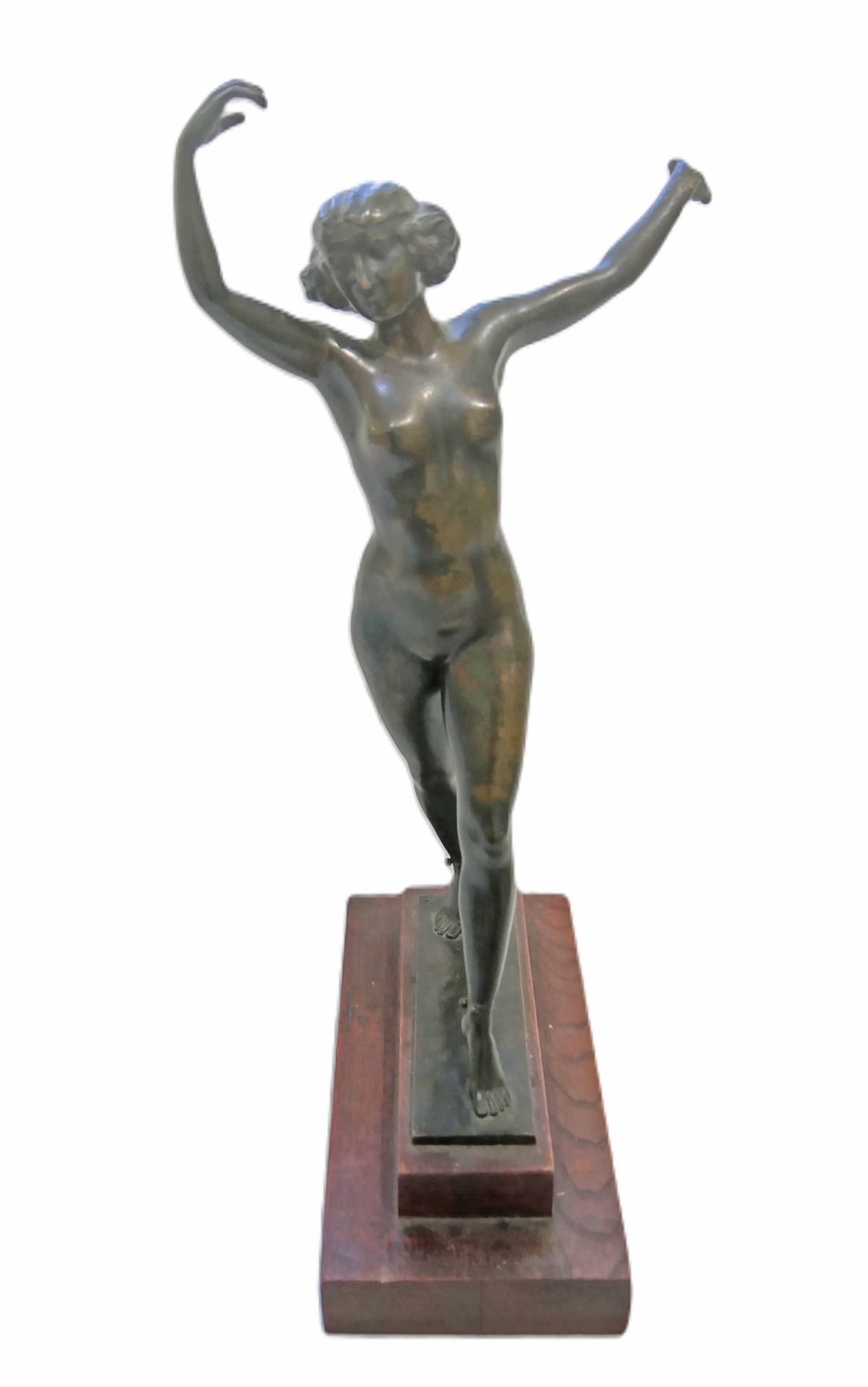 Sigismund Wernekinck ( 1872 - 1921 ), Bronze Skulptur, orientalische Tänzerin in Bronze. Signatur