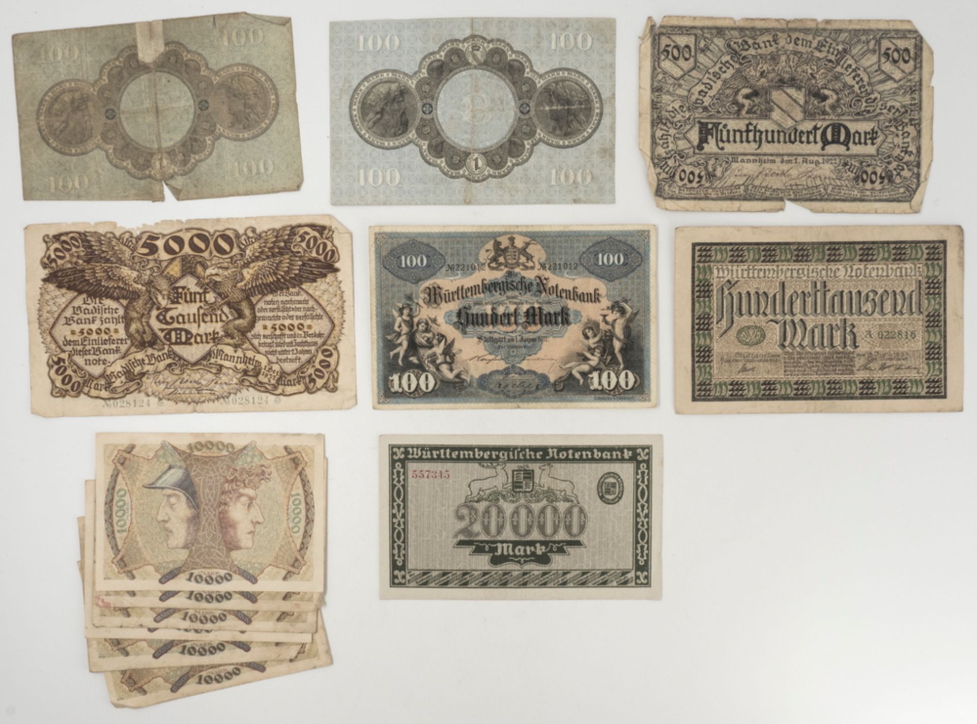 Deutsches Reich 1902/1923, Lot Banknoten Badische Bank Mannheim, bestehend aus 2 x 100 Mark 1902 und - Bild 2 aus 2