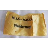 Armbinde M.S.C. - A.D.A.C. Weilderstadt, gelocht. Getragener Zustand.