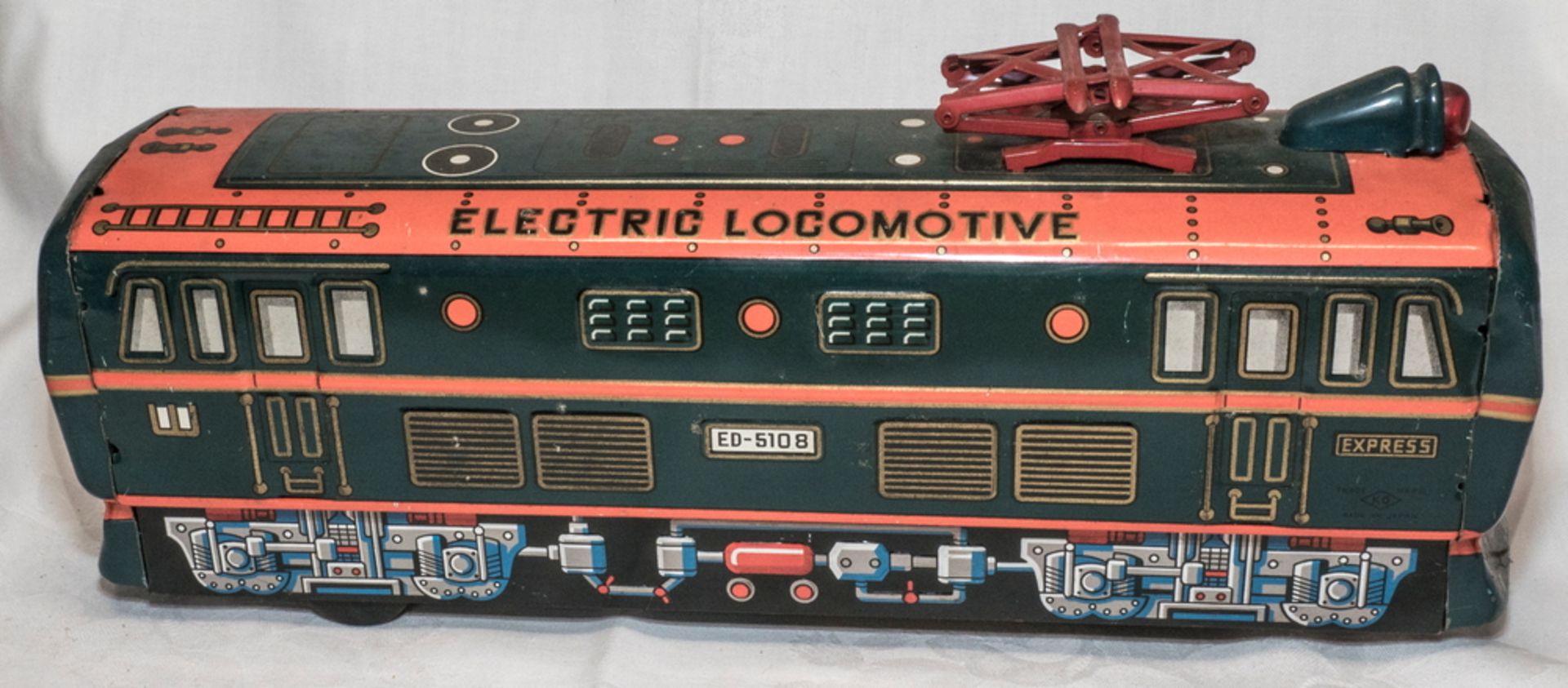 KO Electric Lokomotive ED - 5108, Japan, Blech lithografiert, ca. 60er Jahre, batteriebetrieben, - Image 2 of 3