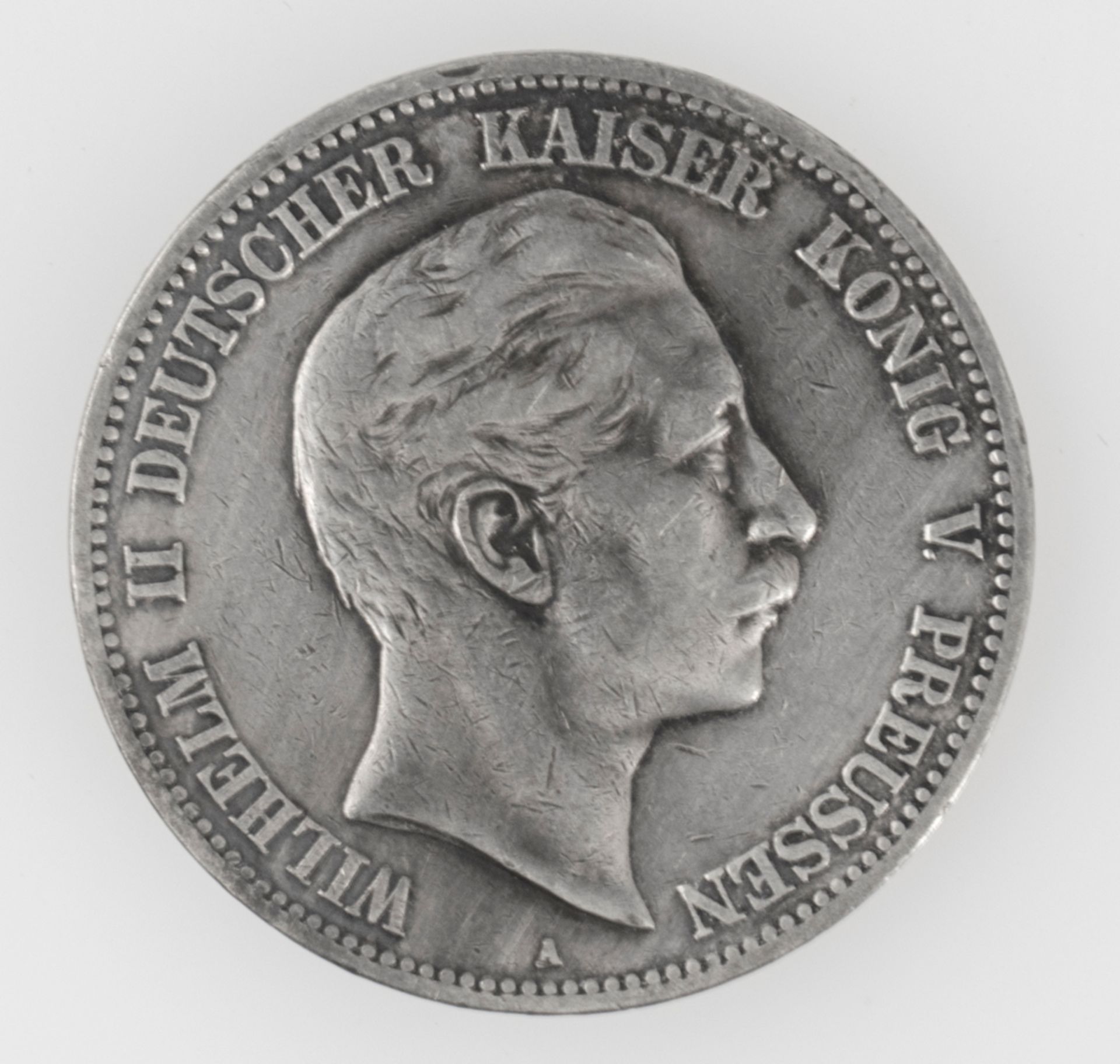 Deutsches Kaiserreich Preußen 1903 A, 5 Mark - Silbermünze "Wilhelm II.". Erhaltung: ss.