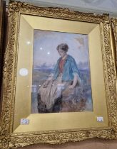 Thomas Faed RA HRSA (1826-1900) She Never Told Her Love watercolour, signed and dated 1876 lower