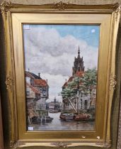 Jan Van Couver (1836-1909) Dordrecht, Holland watercolour, signed lower right, inscribed on label