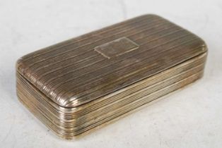 A George III silver snuff box, London 1807, of rounded rectangular form, the covers, base and side