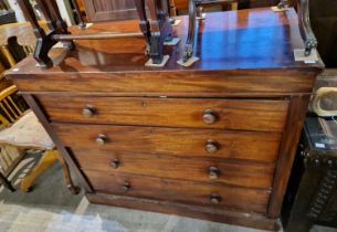 A late 19th century mahogany chest of four long graduated drawers.