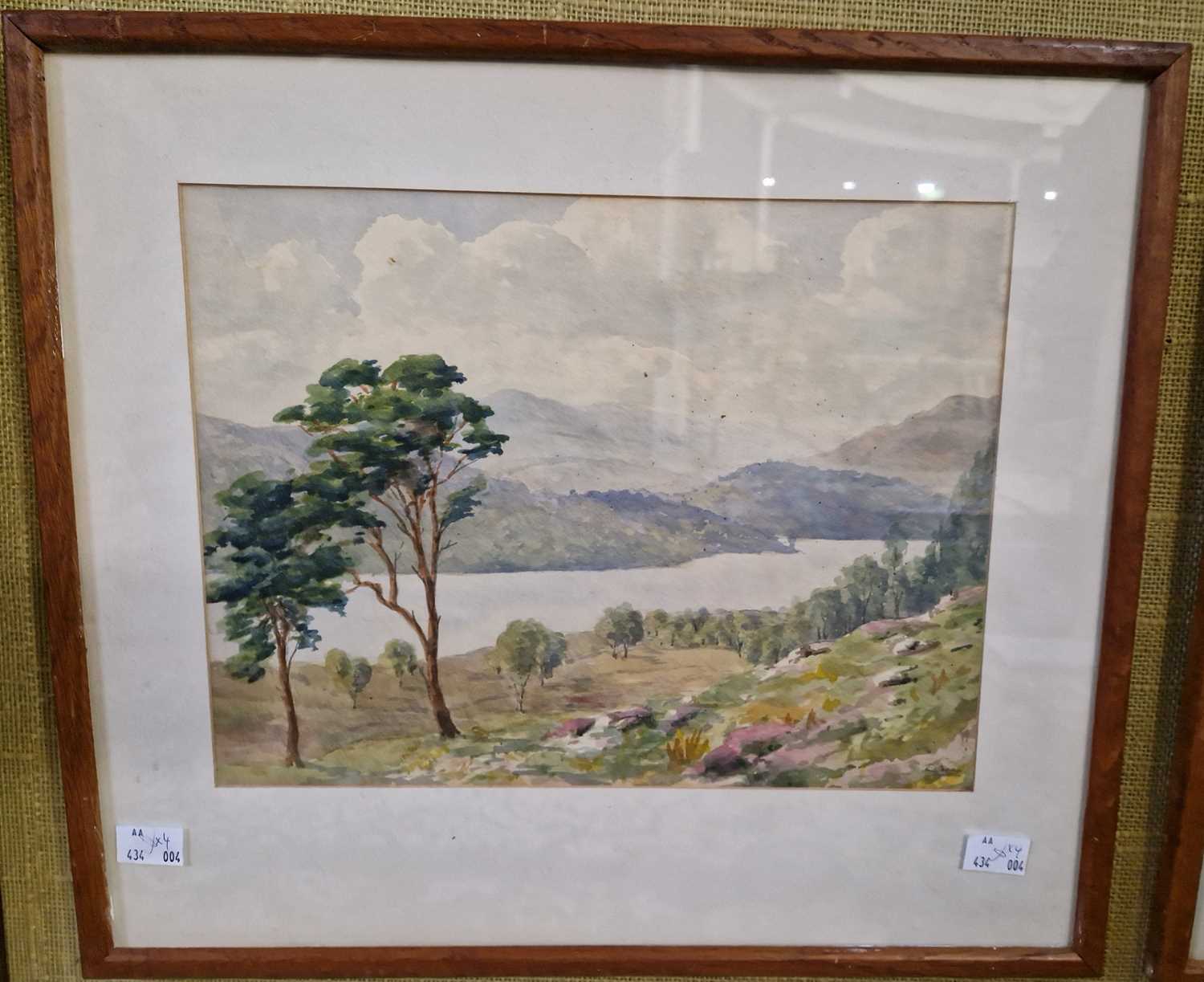 A group of pictures to include J. Middleton, 'Highland landscape with thatched cottage, figures - Image 3 of 4