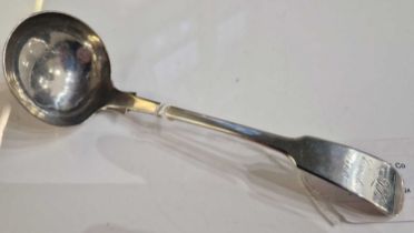 Late 18th/ early 19th century Scottish Provincial silver sauce ladle, Dundee, struck with pot of