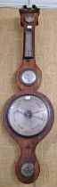 WS Ferguson, Elgin, a rosewood cased wheel barometer with broken scroll pediment.