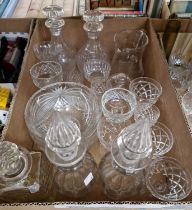 Two boxes of assorted glassware.