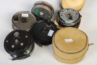 Fishing interest: six J.W. Young & Sons 'Beaudex' fishing reels of assorted size, together with a