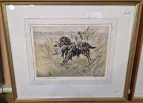 ARR Henry Wilkinson (1921 - 2011) Retriever with Pheasant, and another Retriever with Duck