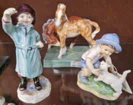 Three Royal Worcester figure groups to include 'February' modelled by F.G. Doughty No. 3453, 15.