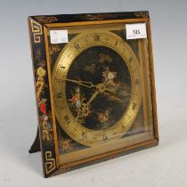 Hamilton & Inches, Edinburgh, an early 20th century chinoiserie decorated square strut clock,