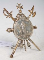 An 18th century Maltese silver thirty Tari, Manuel Pinto de Fonseca coin, mounted with triumphal