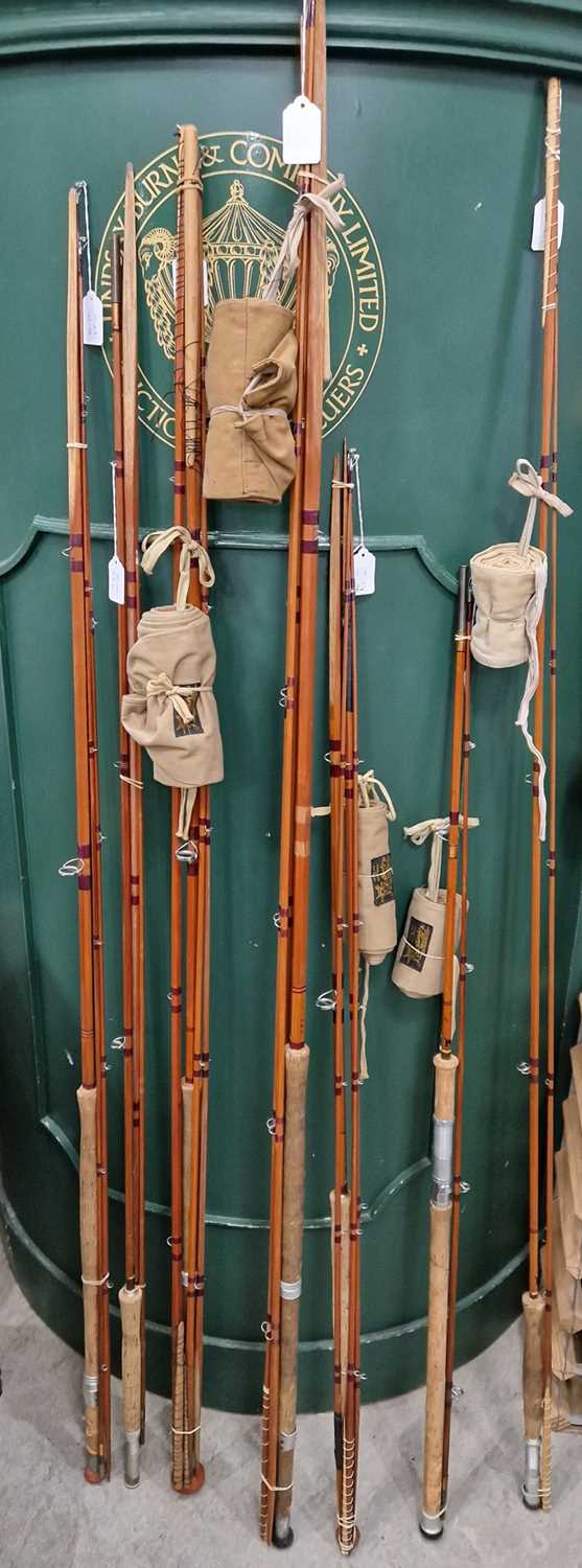 Fishing interest: seven assorted J. S. Sharpe "Scottie" fishing rods.
