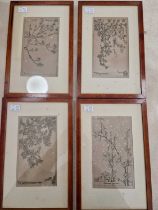 A group of eight framed engravings of tree studies, after Jessie M. King.