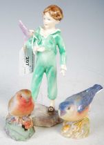 A Royal Worcester figure modelled by F G Doughty 'The Parakeet', no.3087, together with a Royal