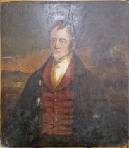 19th century Scottish School Half-length portrait of Robert Burns oil on board 41.5cm x 36cm