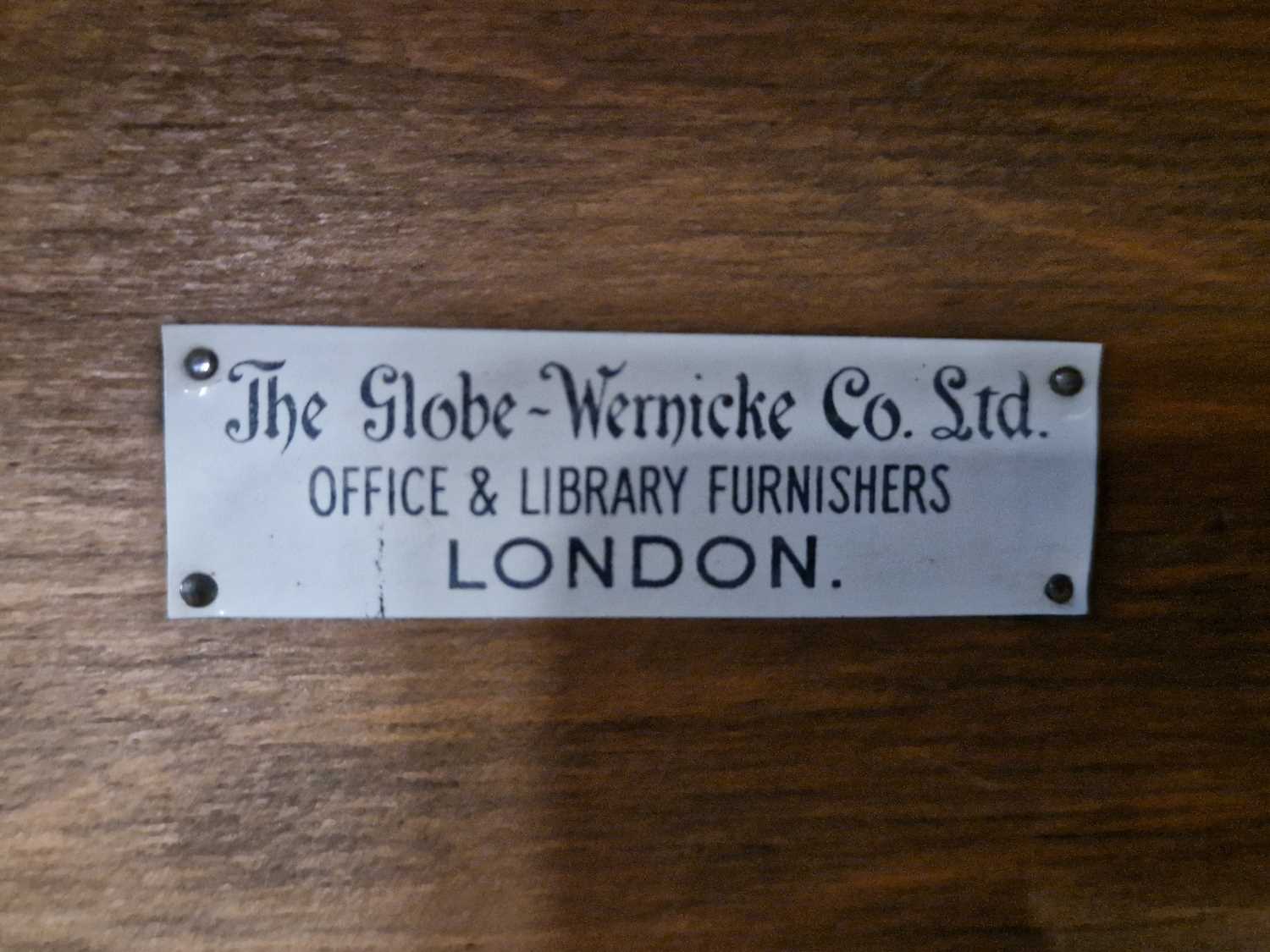 An oak GlobeWernicke Co Ltd five section stacking bookcase.