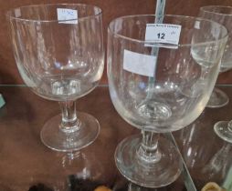 A pair of 19th century clear glass goblets, 17cm high.