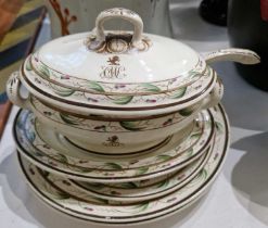 A 19th century Wedgwood creamware part dinner to include two circular plates, a smaller circular