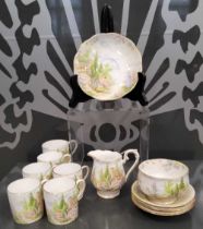 A late 19th / early 20th century hand-painted Royal Albert Kentish Rockery pattern part coffee