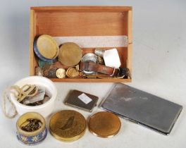 A box of various items to include a gentlemans wristwatch 'The Angus', a ladies yellow metal