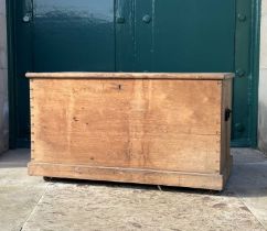 A cedarwood blanket box with twin carry handles, 59.5cm high x 104.5cm wide x 54.5cm deep.