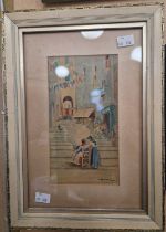 G. Dorio (Italian) Street Scene with Figures watercolour, signed and inscribed lower left 'Napoli'