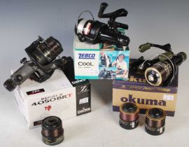 Fishing interest - a boxed Zebco Cool CL140 reel; a boxed Daiwa Regal-Z4050 BRT reel and spare