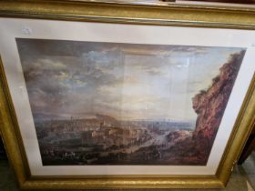 A group of decorative prints and engravings to include a print of A View of Edinburgh by A