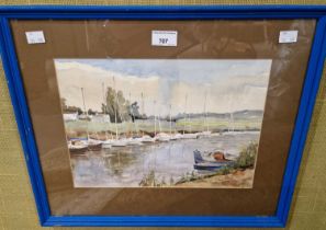 Albert J Ball (20th century) Tidemill Harbour, Woodbridge watercolour, signed lower right 24cm x