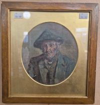 19th century Scottish School Portrait of an elderly gentleman oil on canvas, laid on board framed