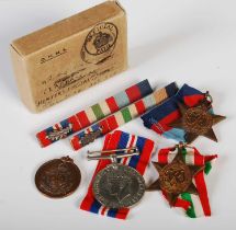 A group of three Second World War medals to include Service medal 1939-45 Star, and the Italy