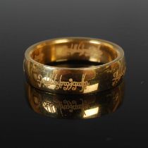 Lord of the Rings interest - a yellow metal replica of 'The One Ring', also known as 'The Ruling