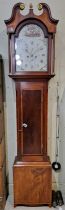 A 19th century mahogany and inlaid longcase clock, probably Miller of Perth, Scotland, the hood with