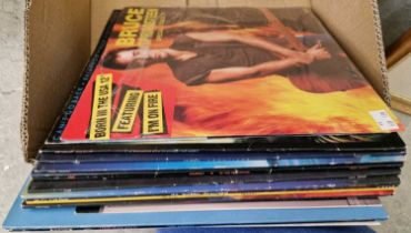 A collection of period classic rock LP's to include Bruce Springsteen 'I'm on Fire'; two by