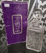 A boxed Edinburgh Crystal decanter and stopper from The Classical Collection.