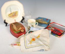 A group of items relating to the Scottish 1938 Empire Exhibition, comprising mug, glass tankard, two