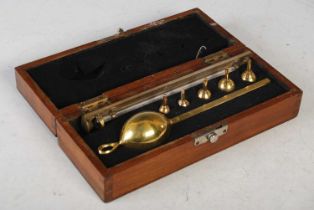 An antique cased Saccharometer, the box inscribed with crown above 167 C&E.