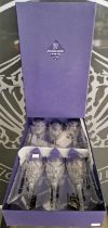 A boxed set of six Edinburgh Crystal wine glasses.