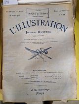 Ten issues of 'L'Illustration', a French weekly journal on World War I, with issue dates from 1915