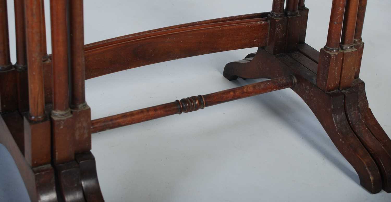 A nest of three George III style satinwood and rosewood banded occasional tables, the rectangular - Image 5 of 5