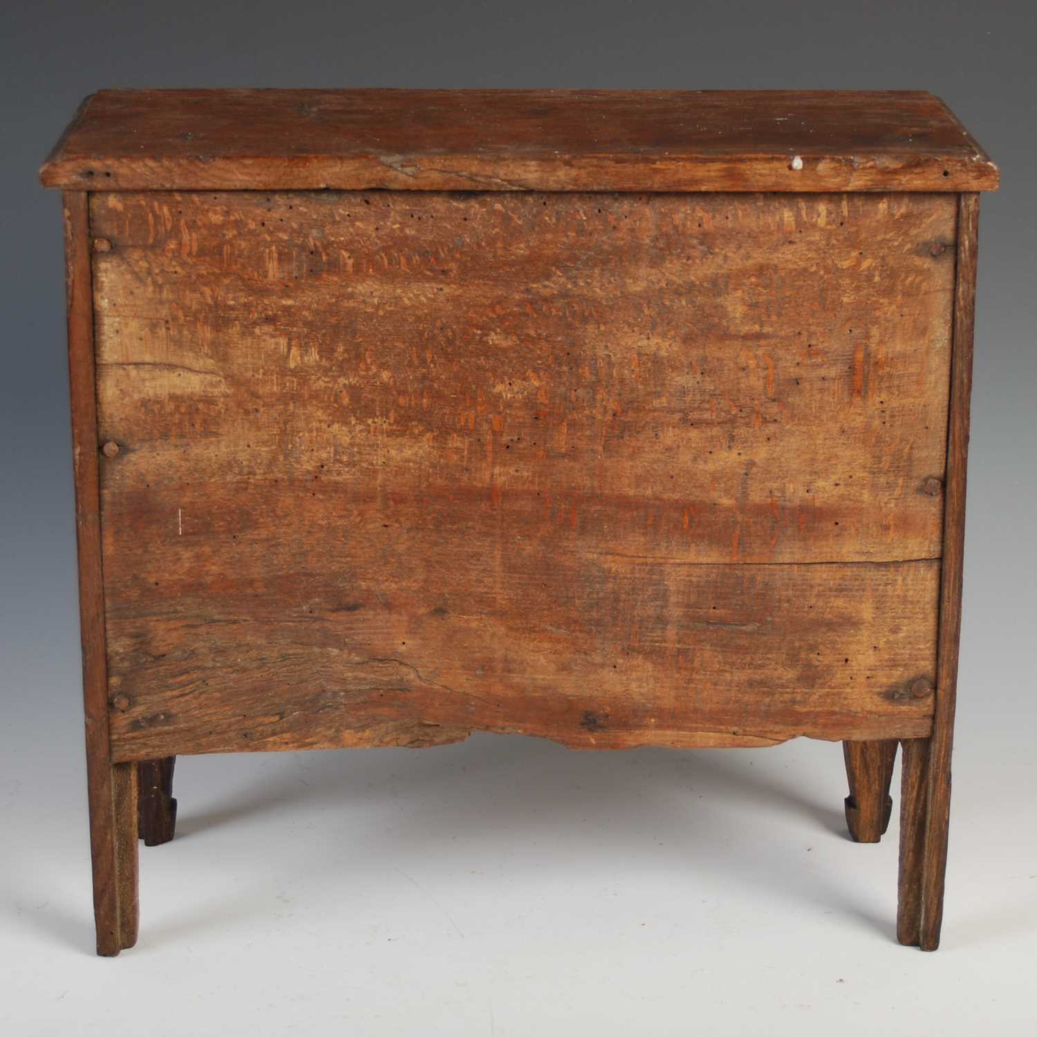 A late 18th / early 19th century French oak apprentice-made commode, the rectangular top with - Image 6 of 6